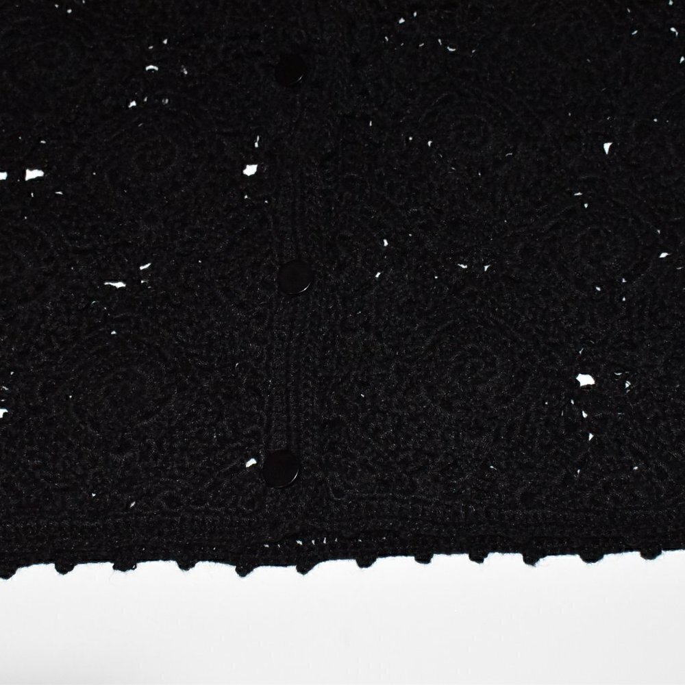 Kate Hill Button Down Grandma Crochet Sweater Black Size XL - Picture 8 of 10